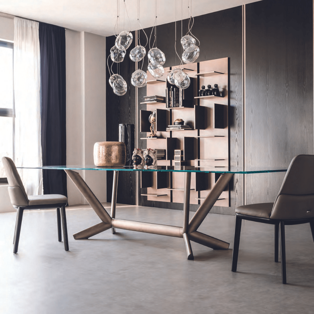 Metallic Nook Dining Table (6-8 Seater)