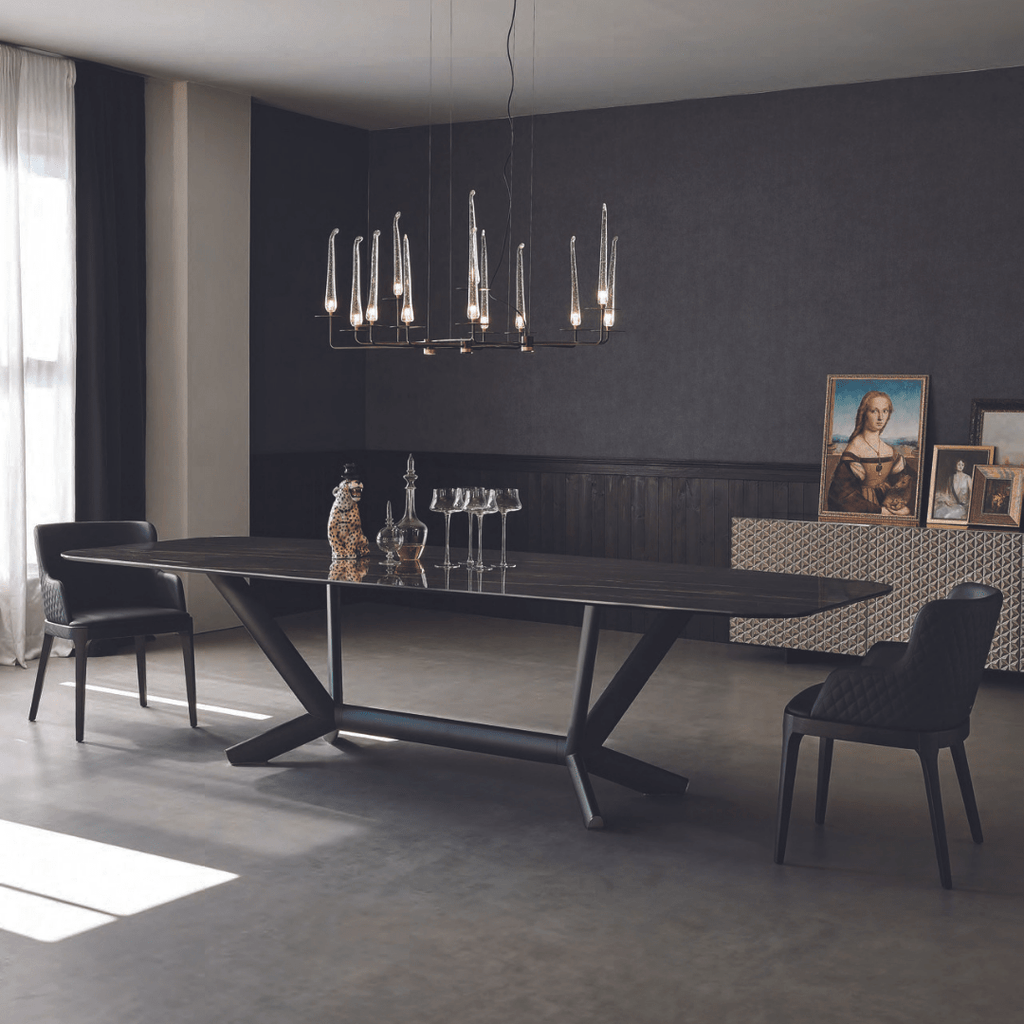 Metallic Nook Dining Table (6-8 Seater)