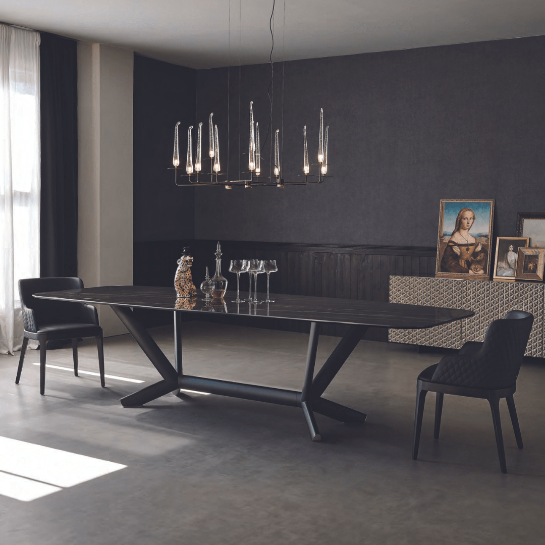 Metallic Nook Dining Table (6-8 Seater)