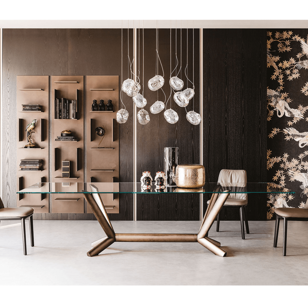 Metallic Nook Dining Table (6-8 Seater)