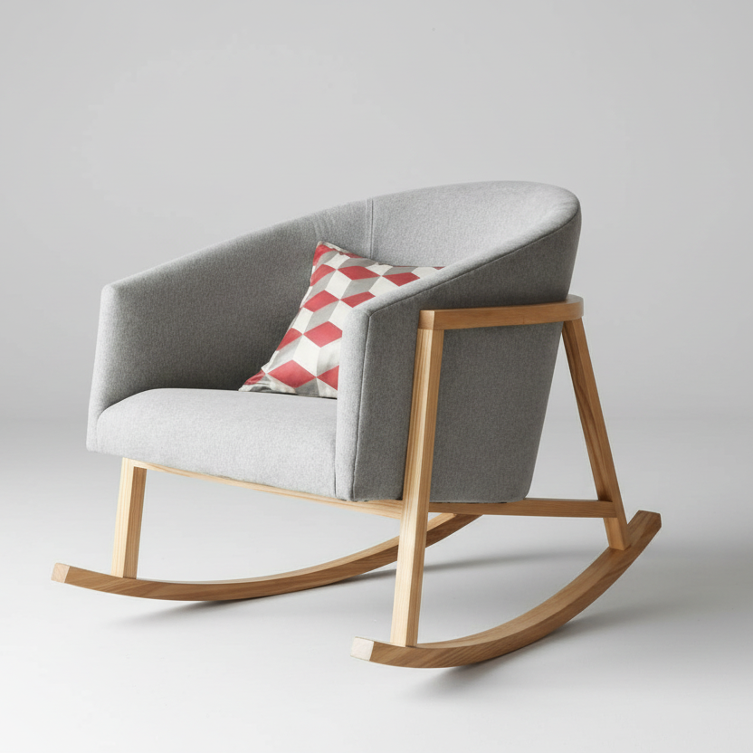 Wooden Accents Rocking Chair